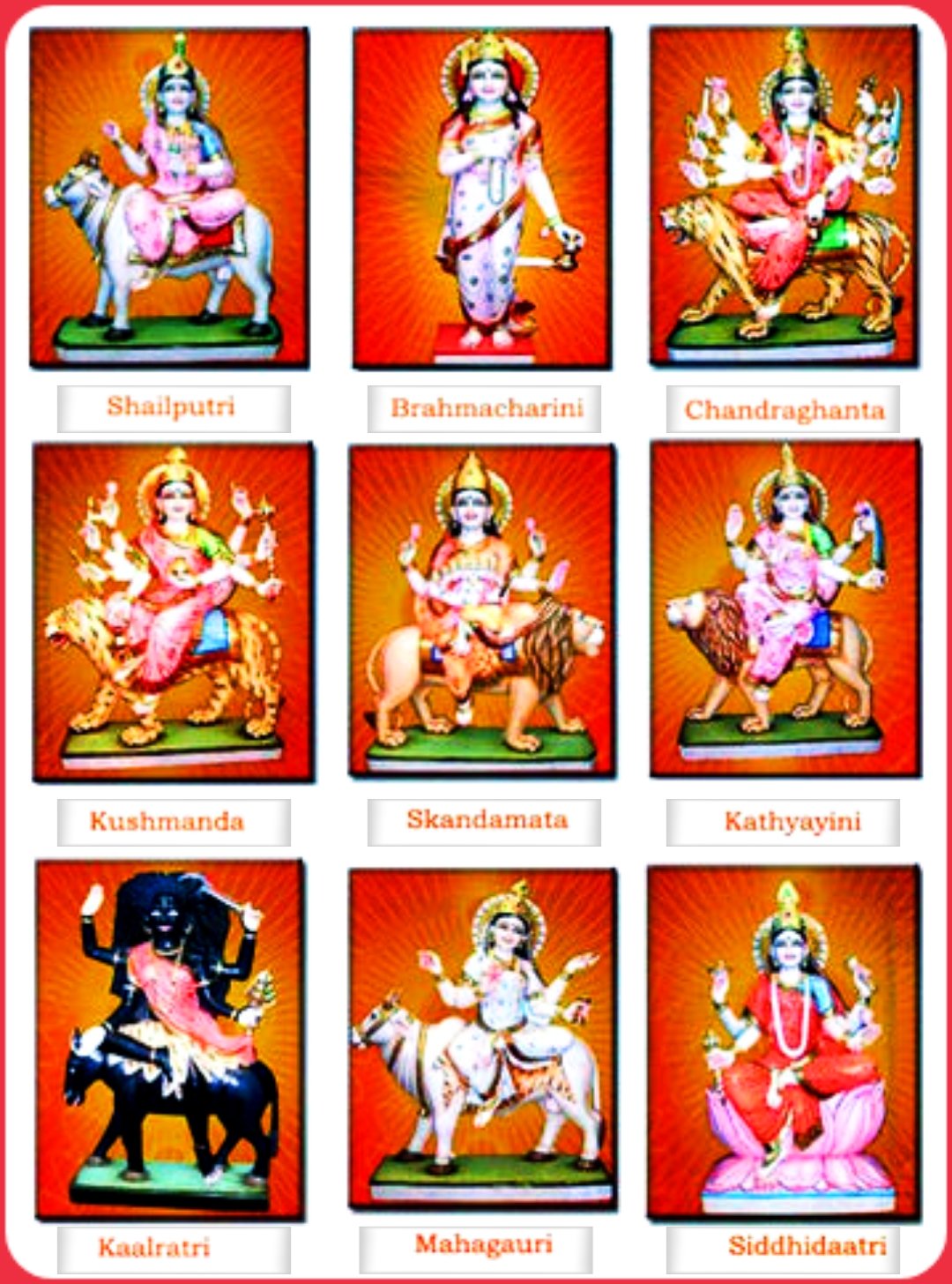 Maa Durga ke 9 Roop image | Navdurga images with name | 9 forms of Maa Durga image