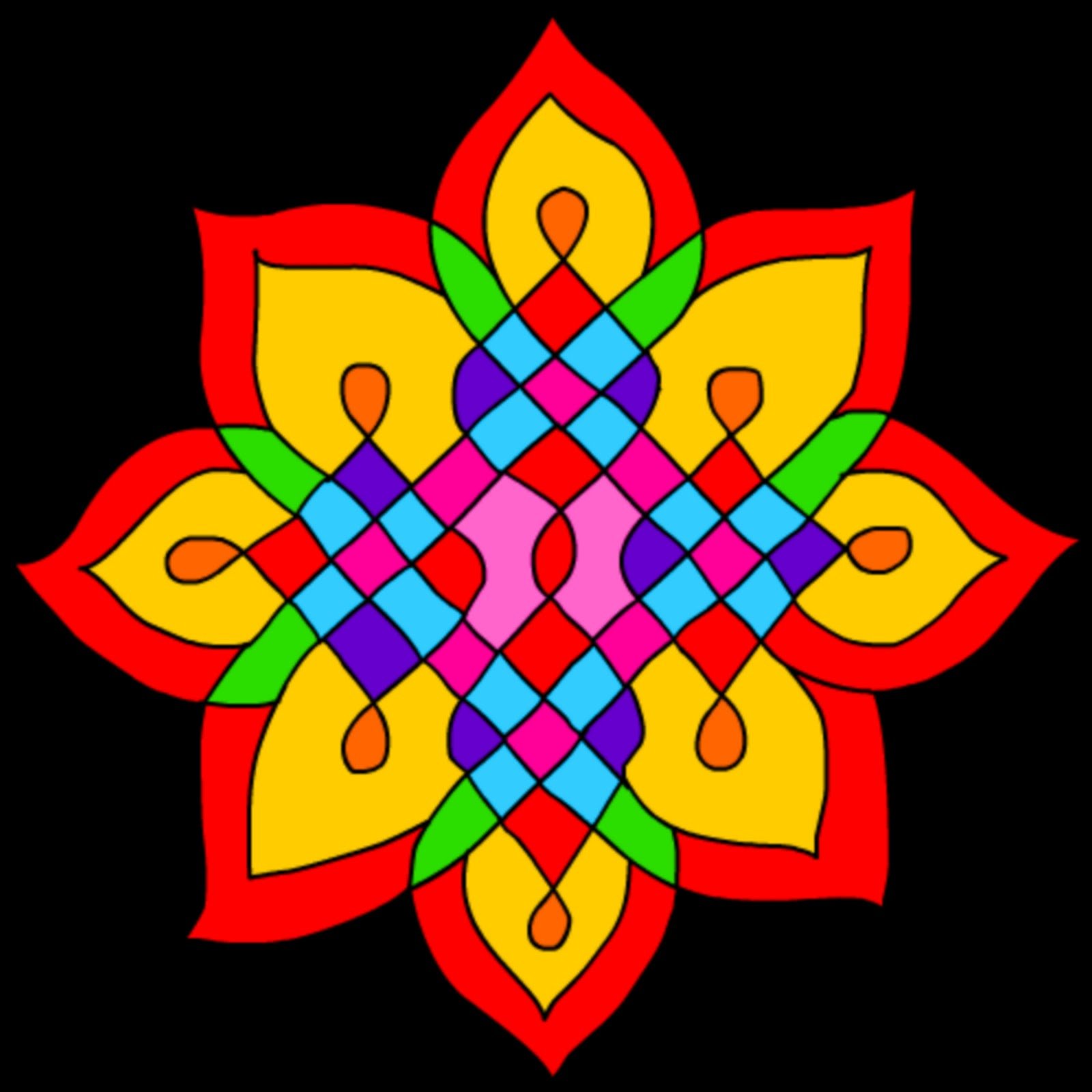 New Rangoli Designs easy and simple | Free Hand Rangoli Designs