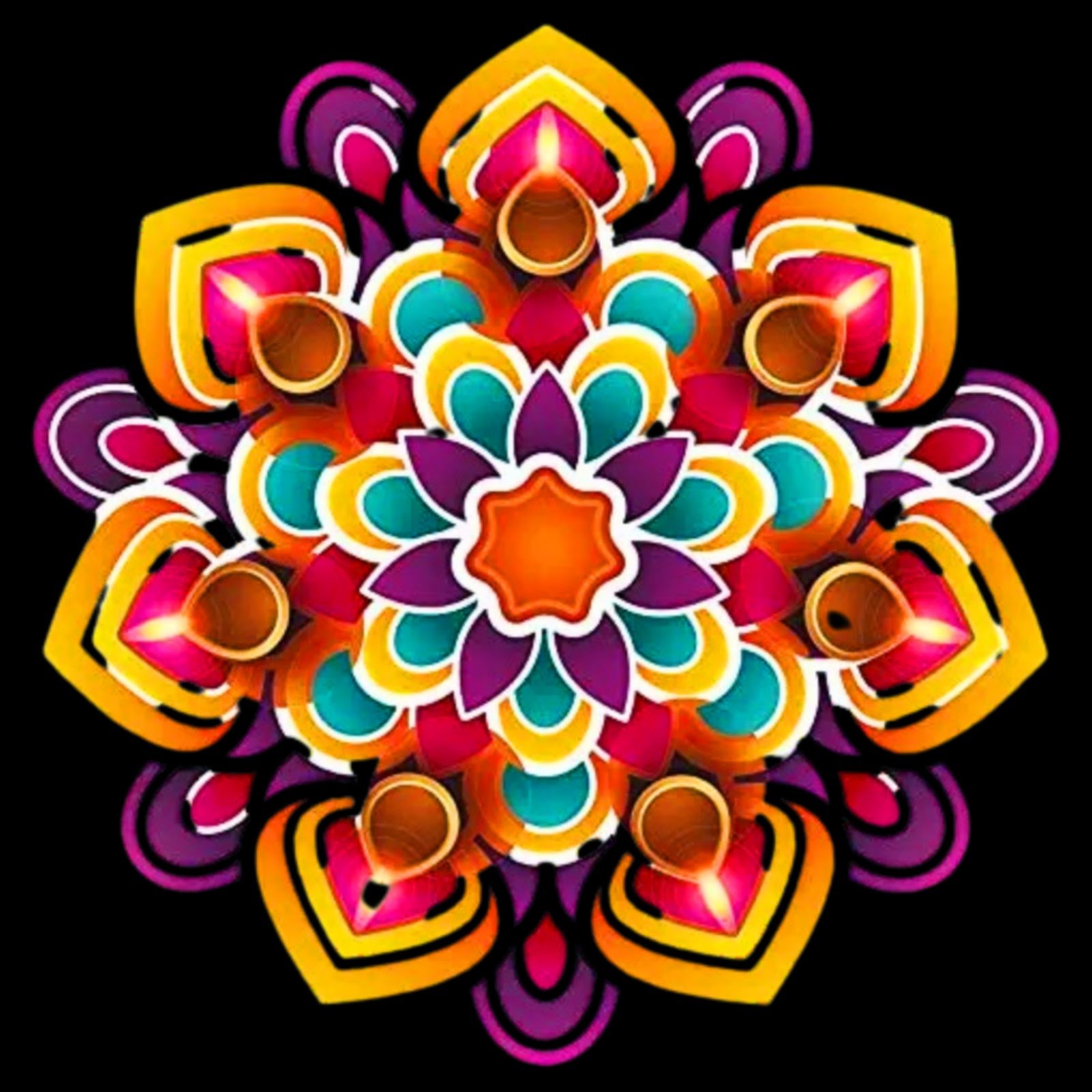 New Rangoli Designs easy and simple | Free Hand Rangoli Designs