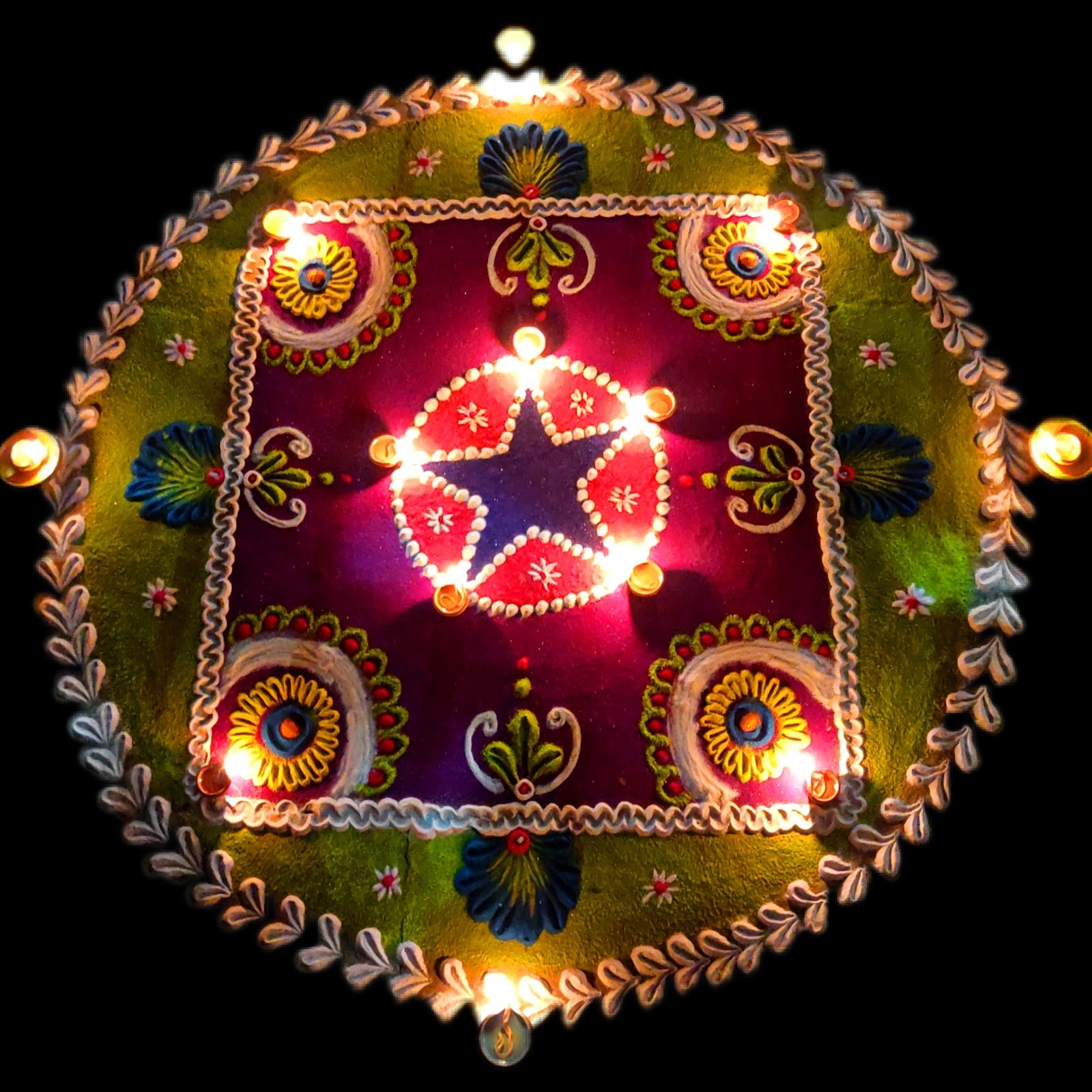 New Rangoli Designs easy and simple | Free Hand Rangoli Designs