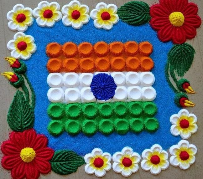 Republic Day Rangoli 2023 images | गणतंत्र दिवस पर रंगोली बनाने का तरीका Republic Day Rangoli 2023 images | गणतंत्र दिवस पर रंगोली बनाने का तरीका