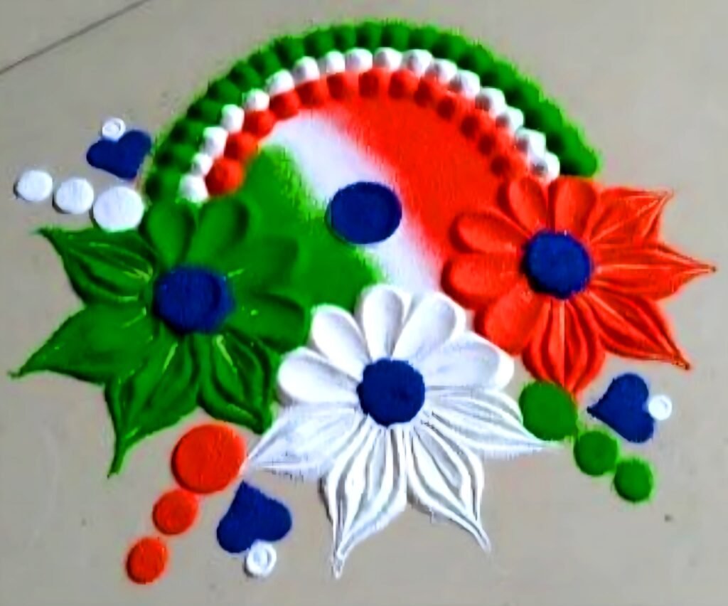 स्वतंत्रता दिवस रंगोली डिजाइन | Independence Day Rangoli | 15 August Rangoli design photo images