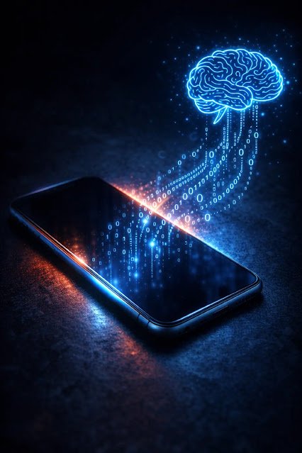Smartphone behavior tracking and brain psychology concept.