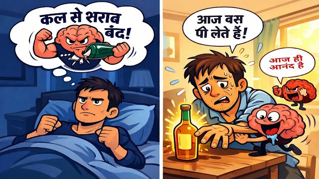 शराब का दिमाग पर असर: संकल्प, लत और पछतावे का दिमागी खेल (The Science of Addiction)