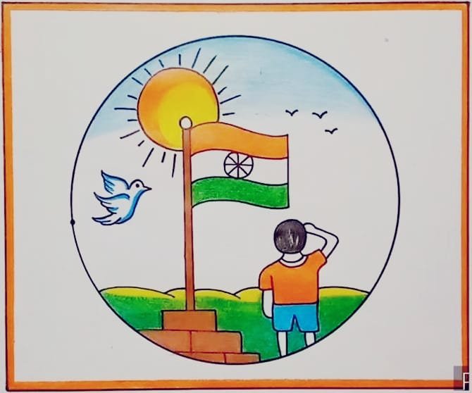 26 January Republic Day drawing for school