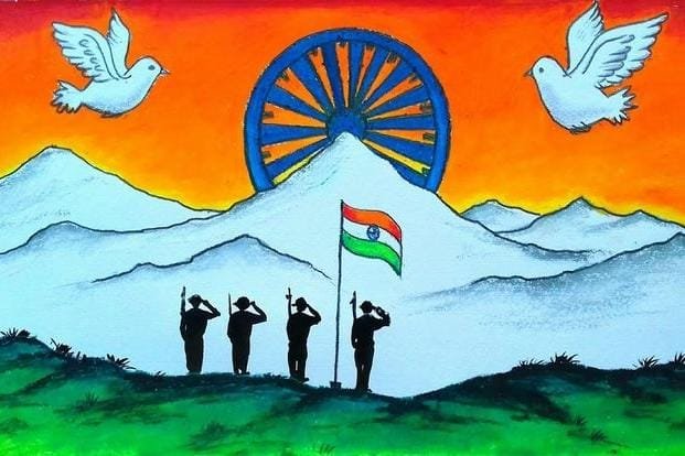 Republic Day drawing simple for kids