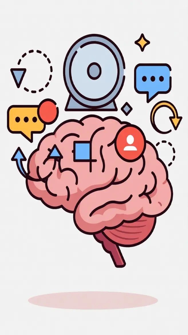 Phone off but mind still scrolling explained with visual poster