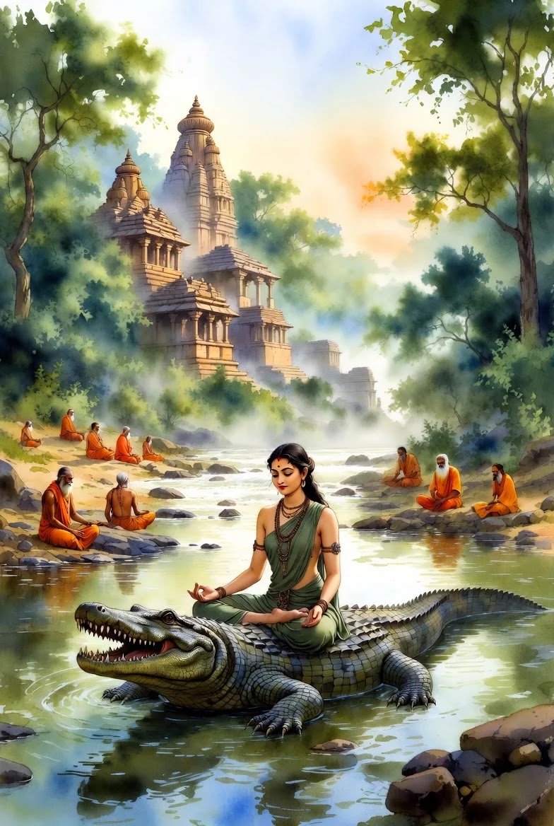 Maa Narmada Blessing Portrait for Smartphone