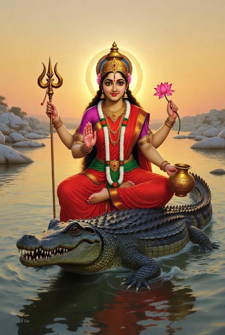 Creative AI Art of Goddess Narmada