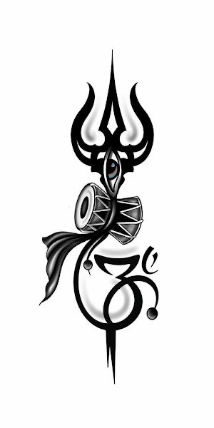 Shiva Tattoo on Neck Back Side