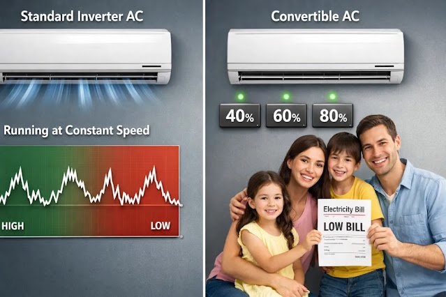 Convertible AC vs Inverter AC—कौन बचाएगा आपकी बिजली और पैसे? 1.5 टन एसी का असली गणित।