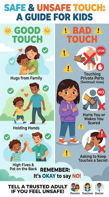 say no run tell rule for kids child safety awareness chart