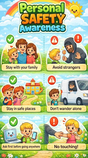 safe and unsafe situations for kids child safety awareness poster