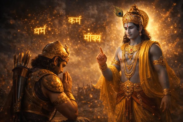 भगवान कृष्ण का अर्जुन को उपदेश: निष्काम कर्म, धर्म और मोक्ष का आधुनिक अर्थ | भगवद गीता के अनमोल वचन