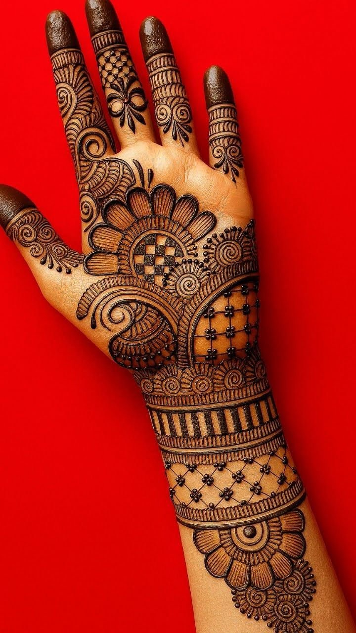 Trendy arabic mehndi design simple and elegant