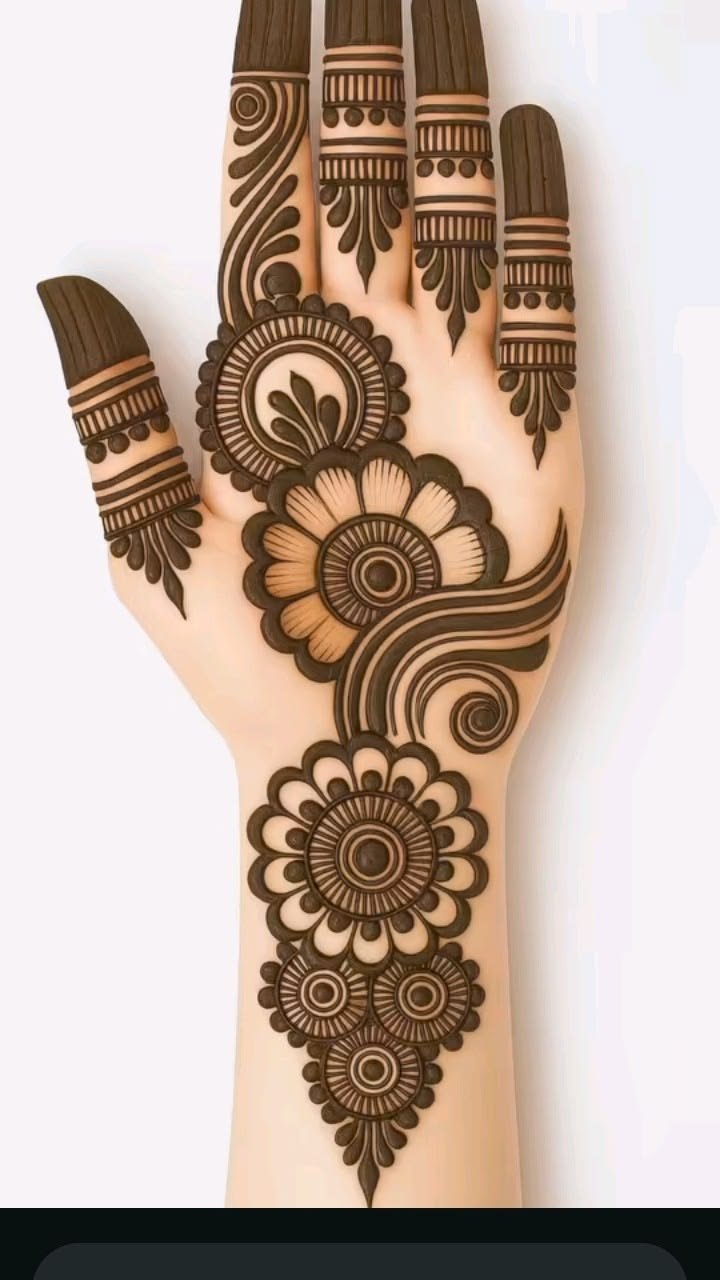 Heavy full hand mehndi design for bridal look