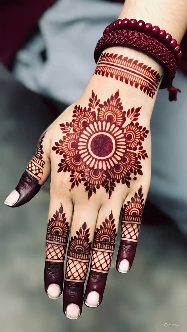 Simple and easy arabic mehndi design for beginners