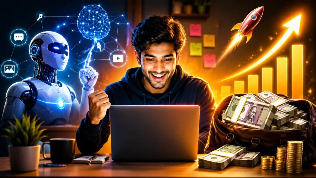 AI से Side Hustle शुरू करके ₹1 लाख महीना कैसे कमाएं? पूरी सच्चाई