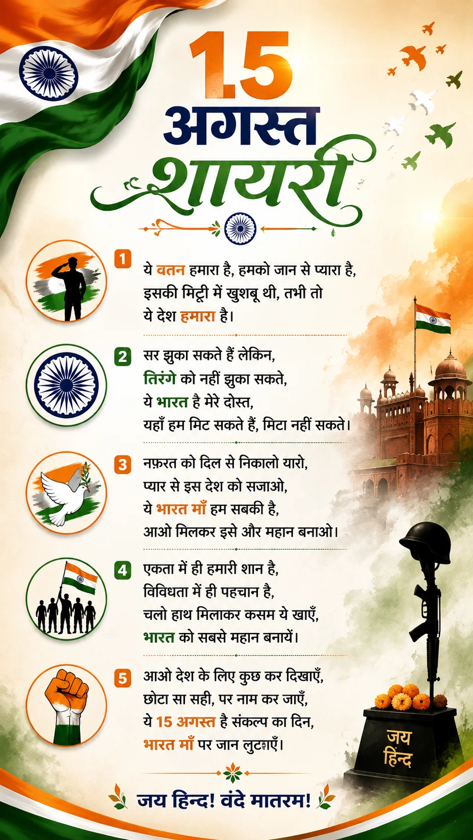 15 अगस्त शायरी