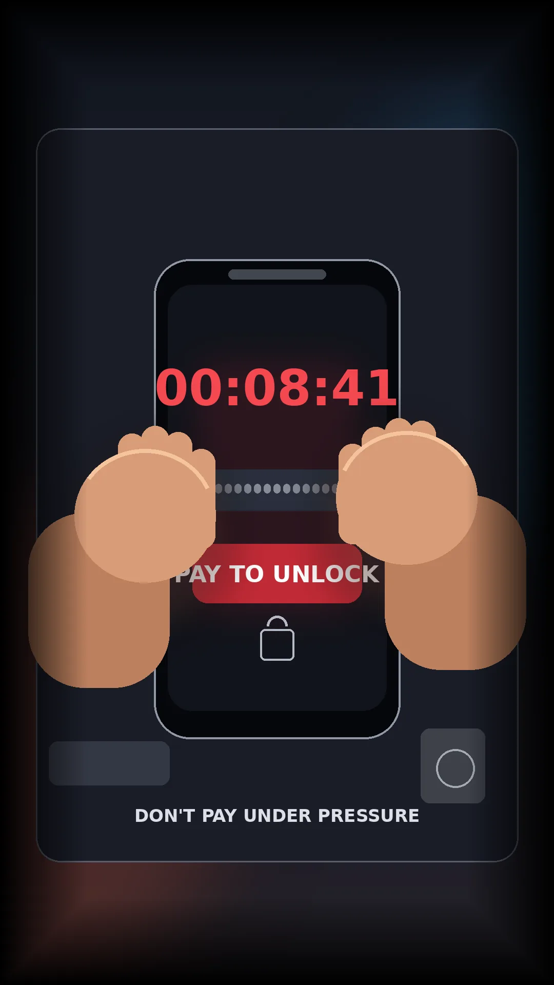 Countdown plus crypto demand — the standard face of a red-room paywall scam