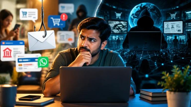 Phishing vs Dark Web risk comparison and online safety awareness