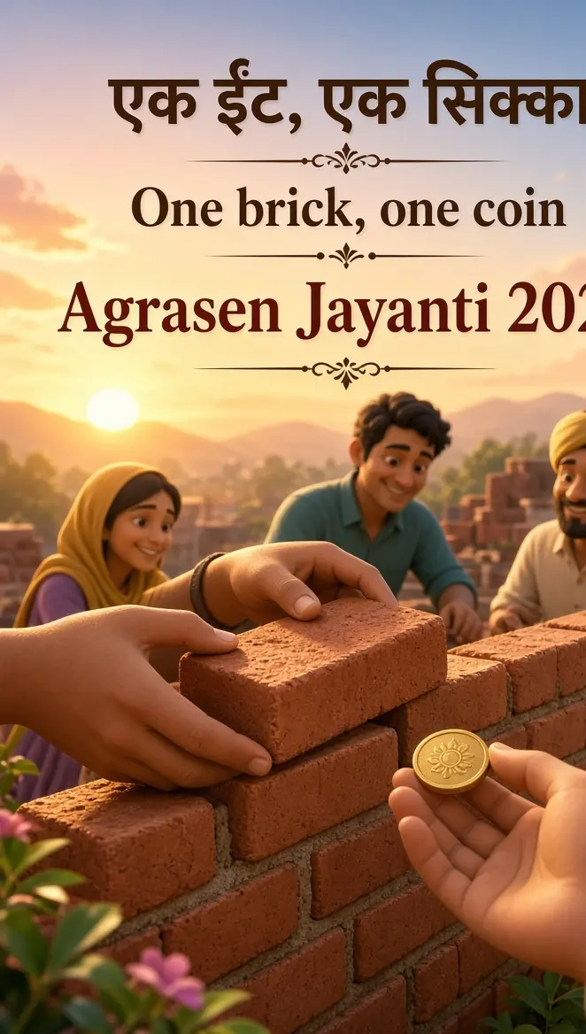 एक ईंट एक सिक्का — अग्रसेन जयंती 2026 पोस्टर