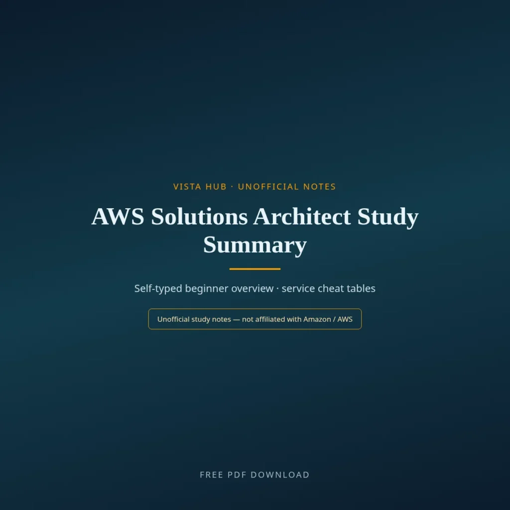 AWS Solutions Architect Study Summary PDF Download
