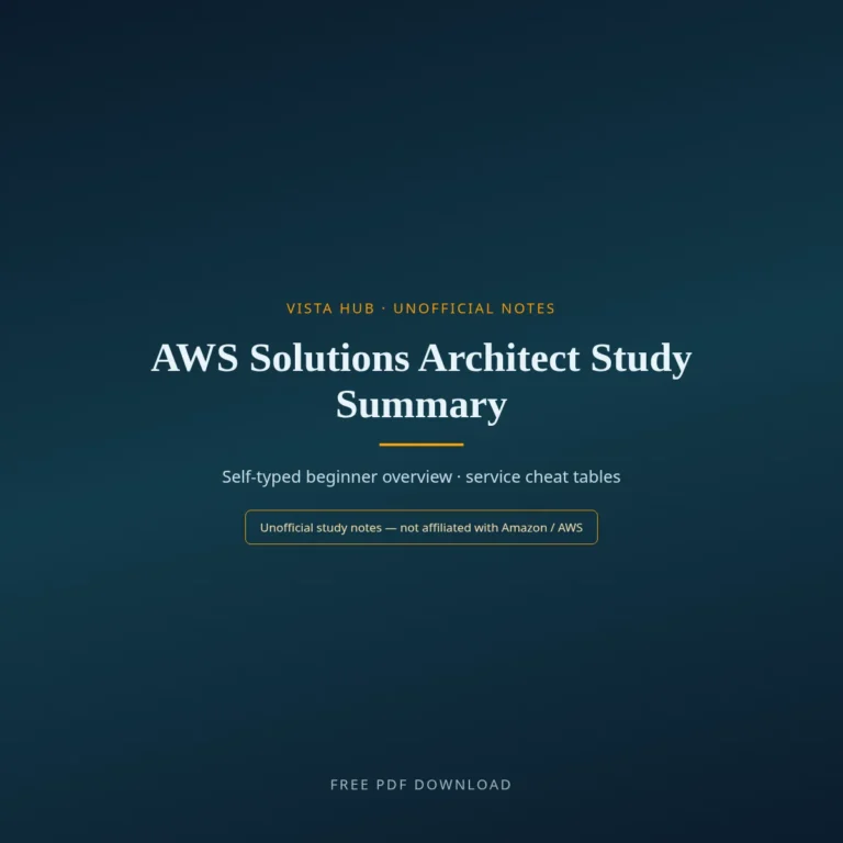 AWS Solutions Architect Study Summary PDF Download