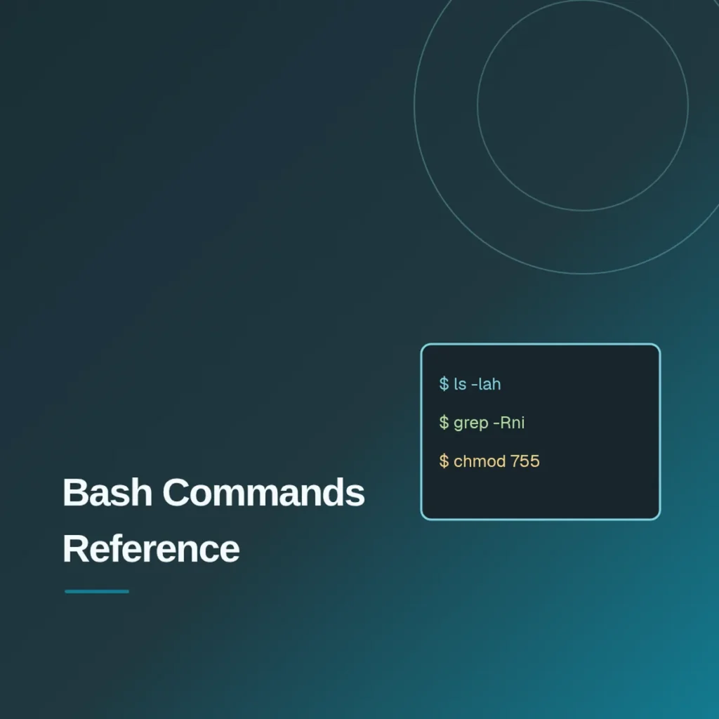 Bash Commands Reference Card PDF Download