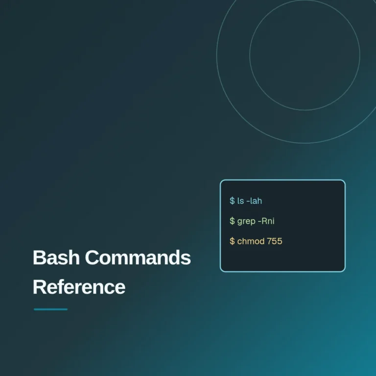 Bash Commands Reference Card PDF Download