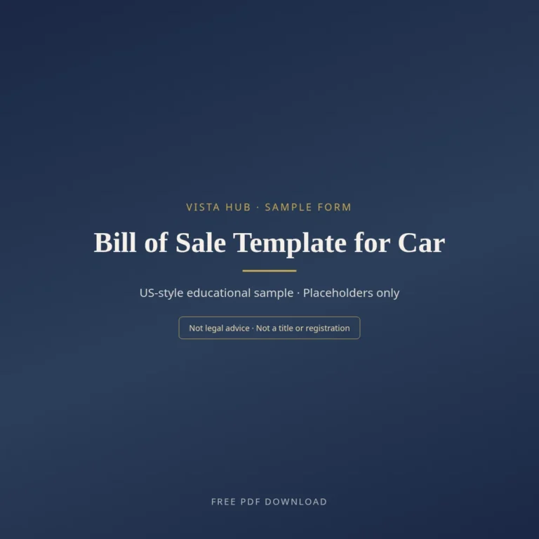 Bill of Sale Template PDF for Car Download