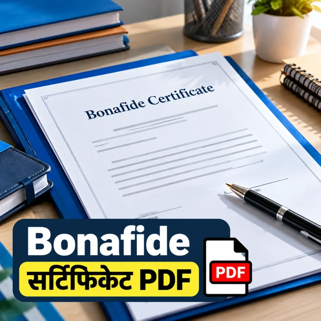 Bonafide Certificate Format PDF Free Download Hindi English