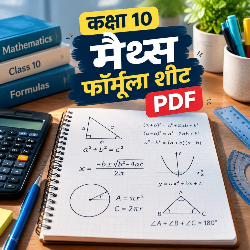 कक्षा 10 मैथ्स फॉर्मूला शीट PDF डाउनलोड