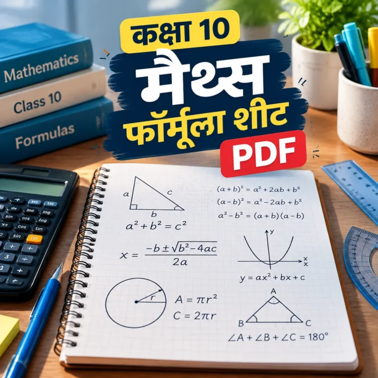 कक्षा 10 मैथ्स फॉर्मूला शीट PDF डाउनलोड