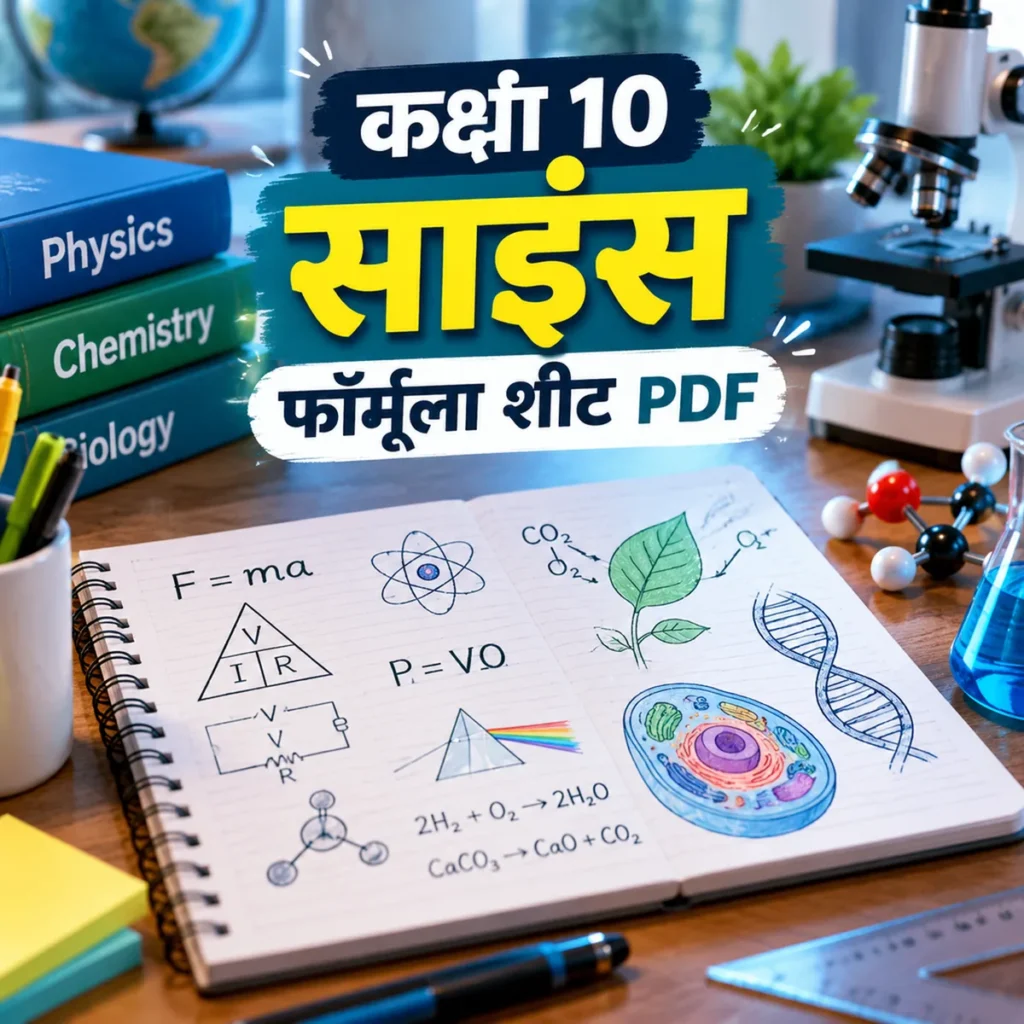 कक्षा 10 साइंस फॉर्मूला शीट PDF डाउनलोड