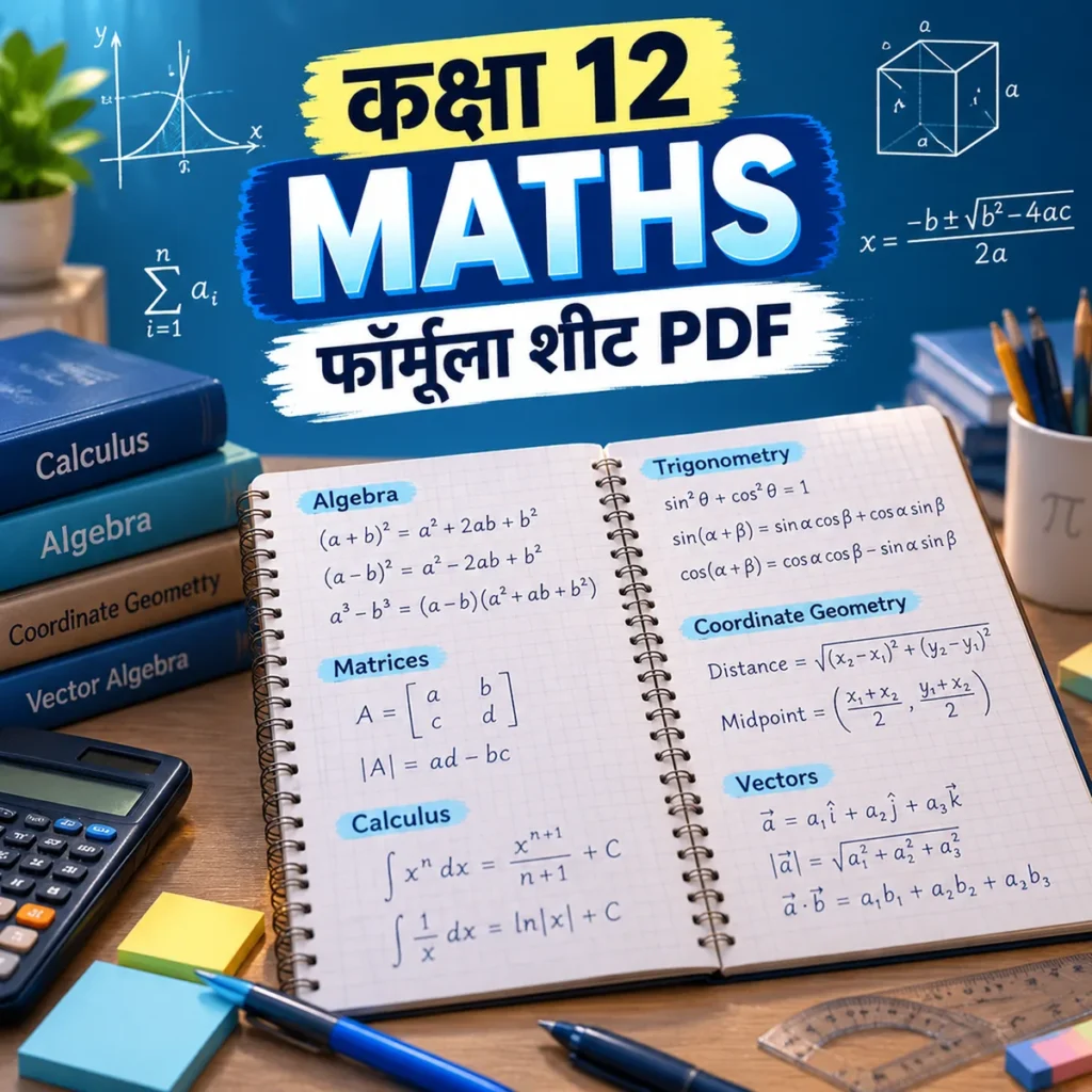 कक्षा 12 मैथ्स फॉर्मूला शीट PDF डाउनलोड