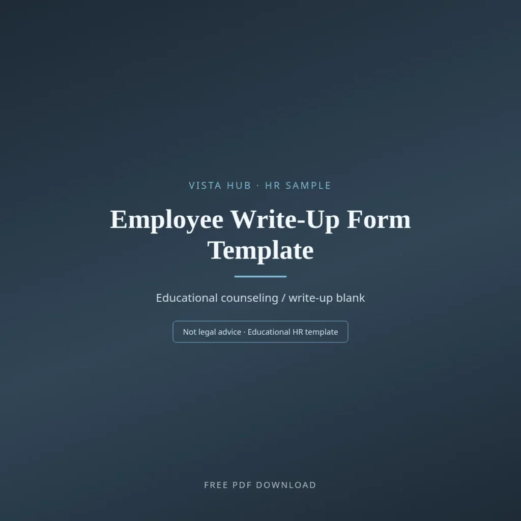 Employee Write-Up Form Template PDF Download