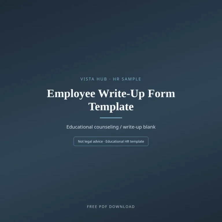Employee Write-Up Form Template PDF Download