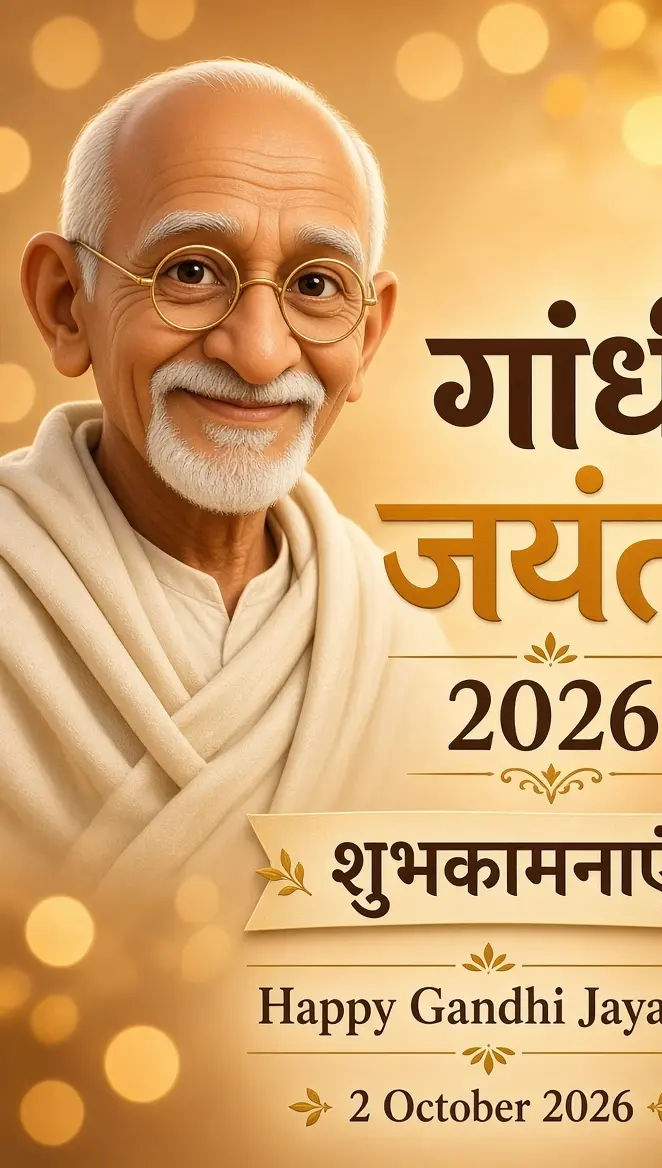 गांधी जयंती 2026 की शुभकामनाएं।