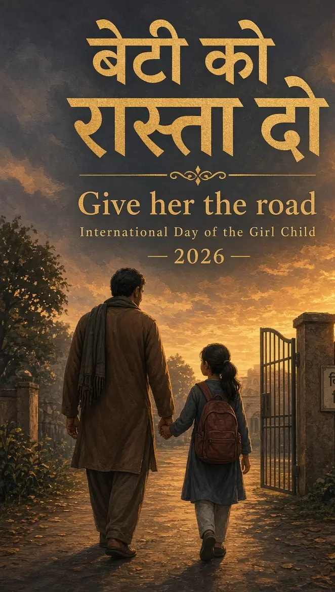 बेटी को रास्ता दो — बालिका दिवस 2026 पोस्टर