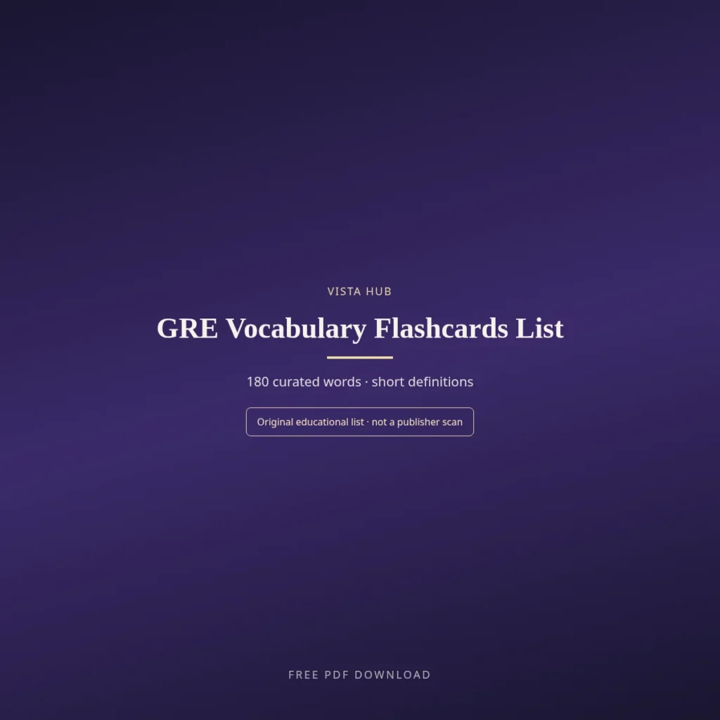 GRE Vocabulary Flashcards List PDF Download