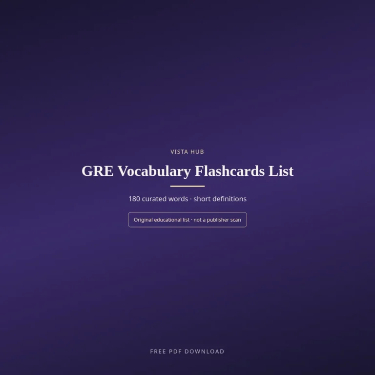 GRE Vocabulary Flashcards List PDF Download