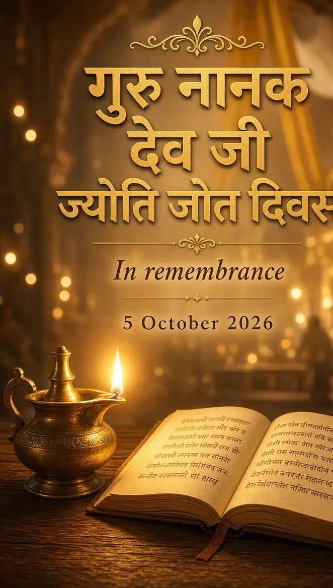 गुरु नानक देव जी ज्योति जोत दिवस — याद।