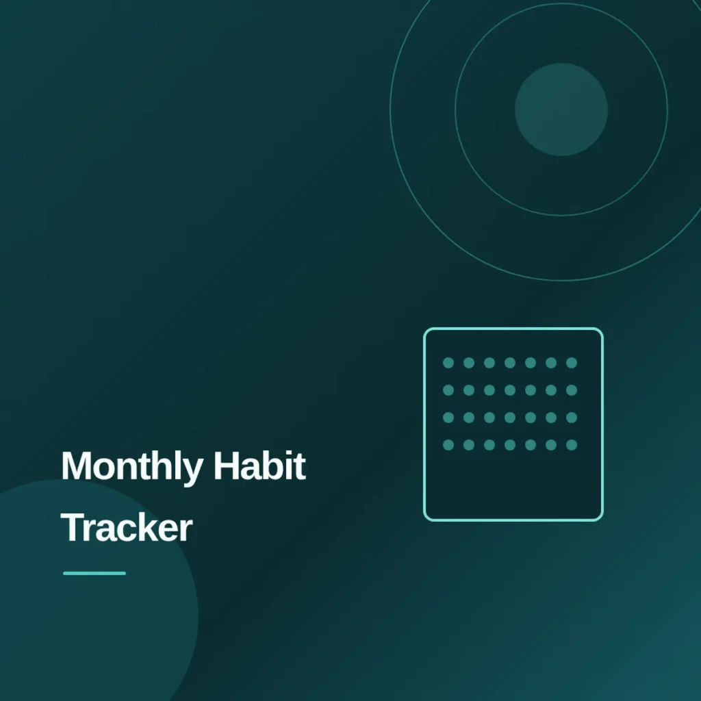 Habit Tracker Monthly Printable PDF Download