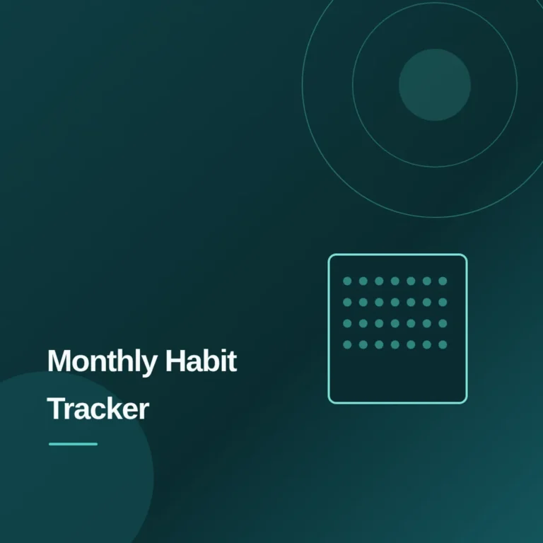 Habit Tracker Monthly Printable PDF Download