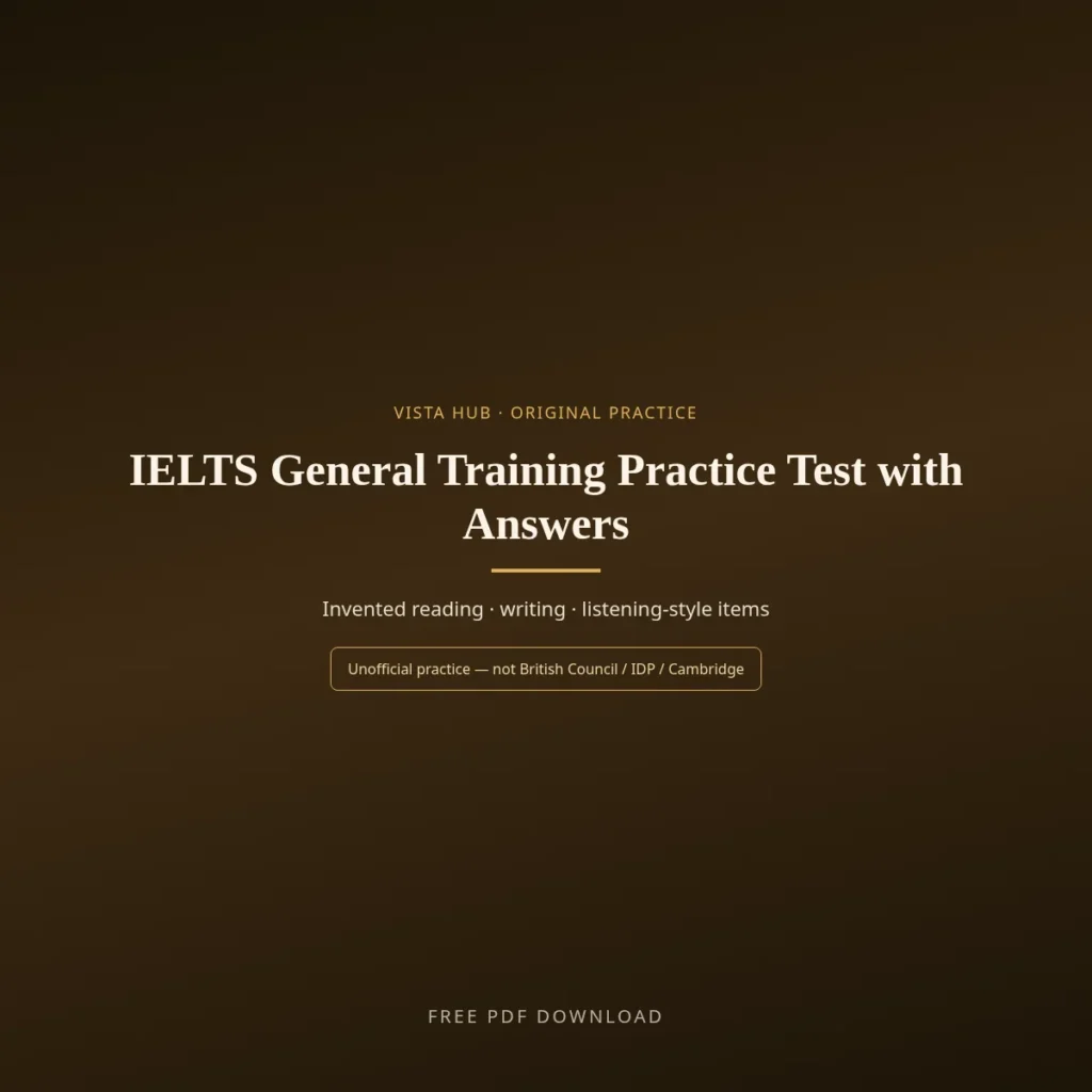 IELTS General Training Practice Test with Answers PDF Download