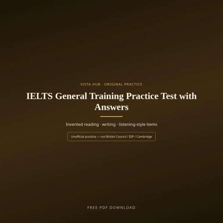 IELTS General Training Practice Test with Answers PDF Download