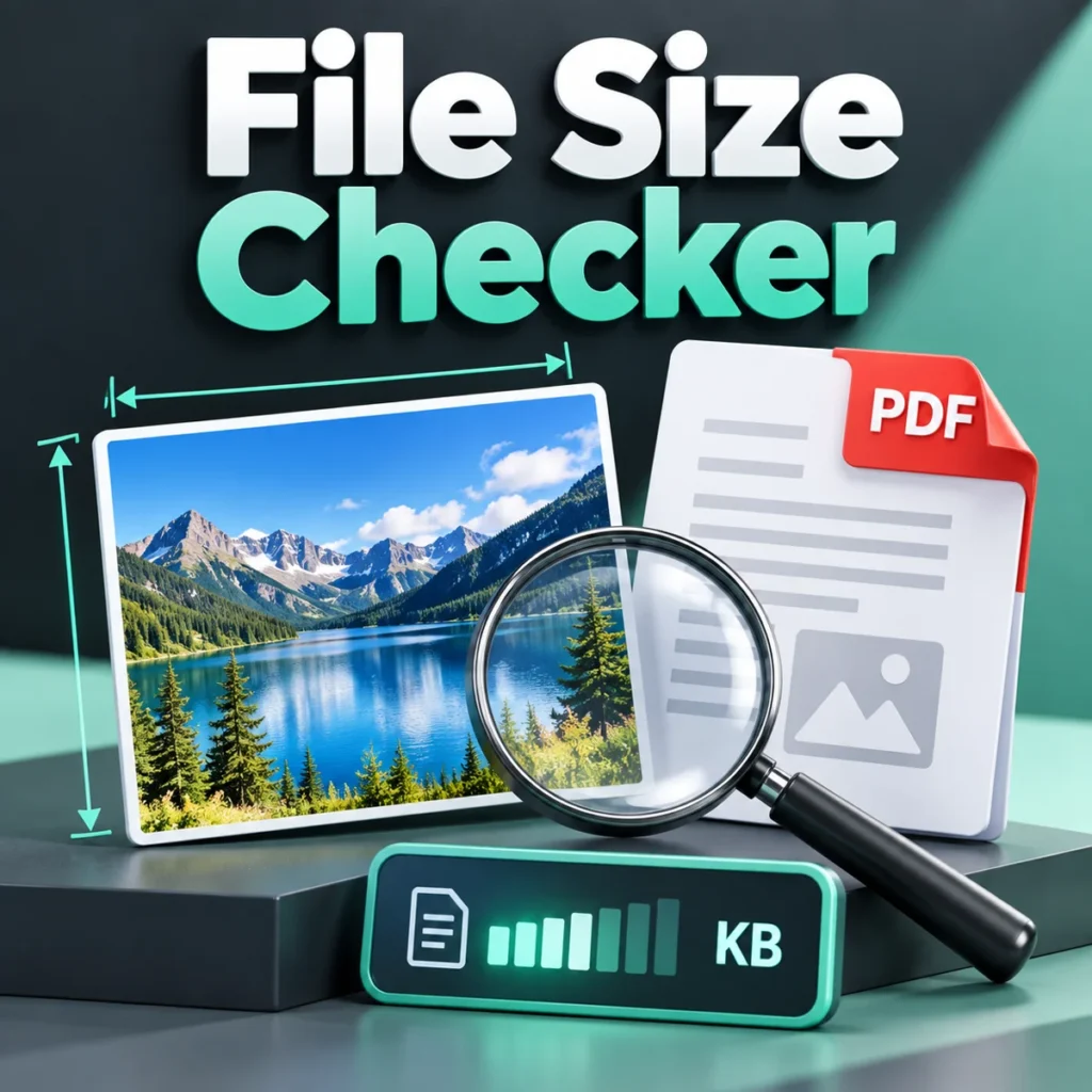फोटो Pixels और PDF Page Size जाँचें