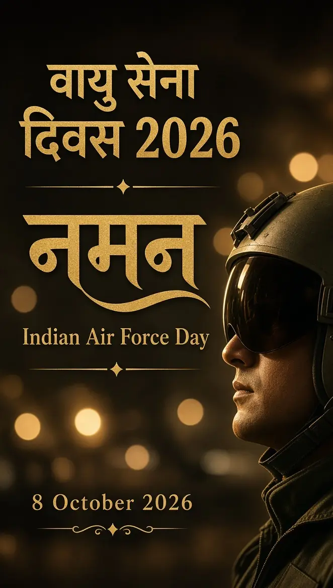 वायु सेना दिवस 2026 नमन पायलट पोस्टर