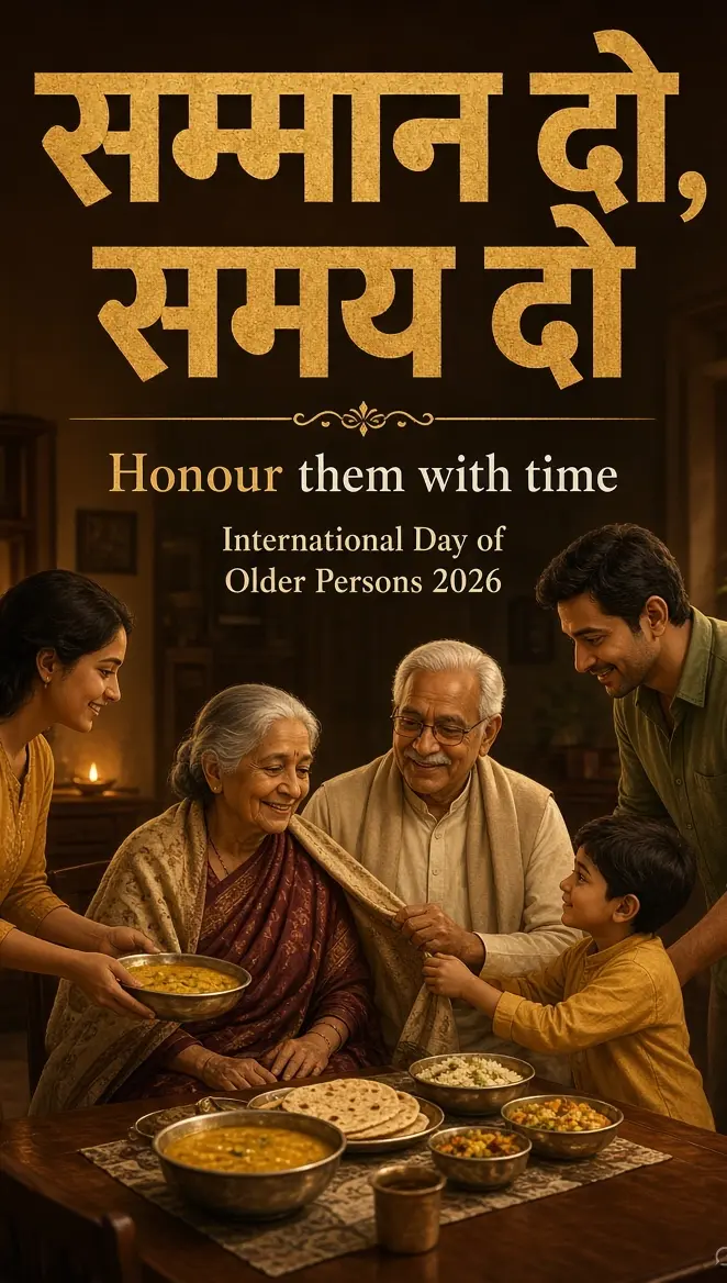 सम्मान दो, समय दो — 1 अक्टूबर वृद्धजन दिवस।